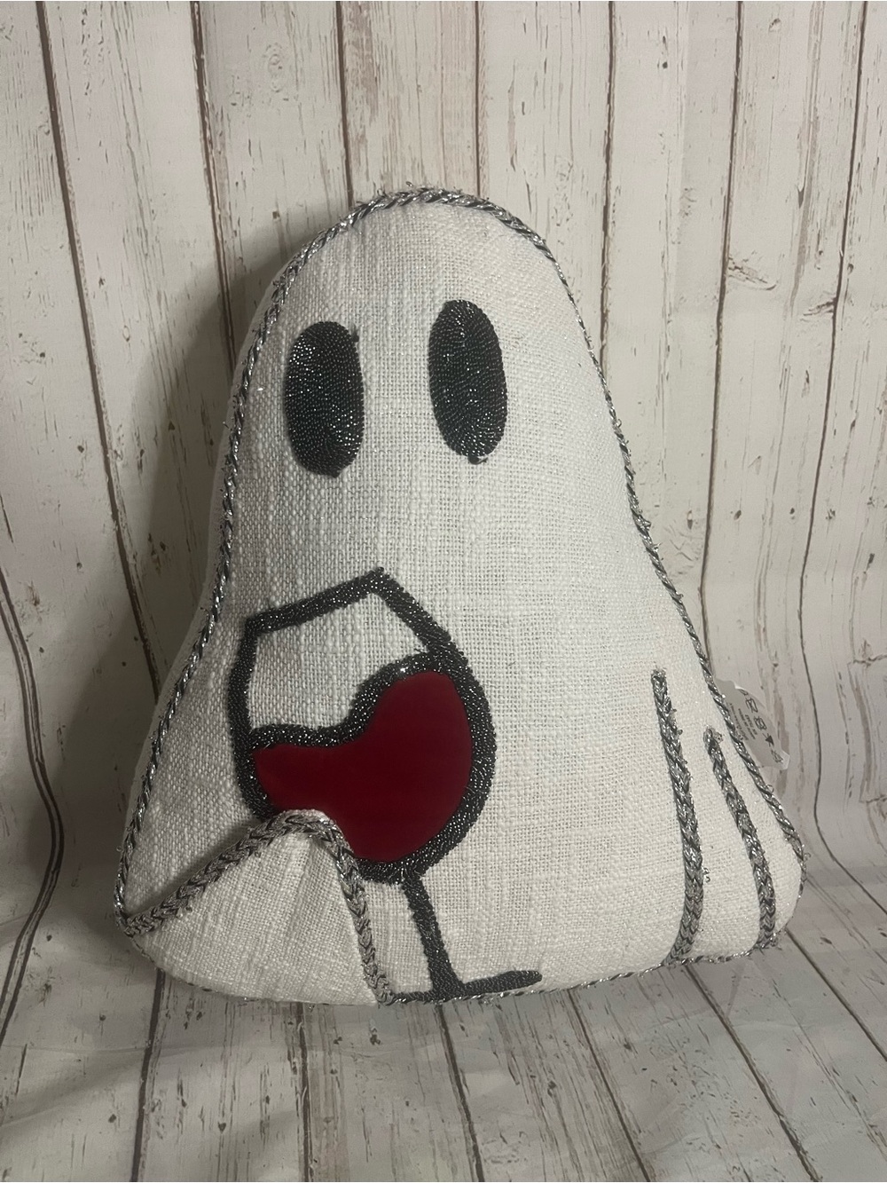 Martha Stewart Halloween Ghost Pillow With Wine Glass